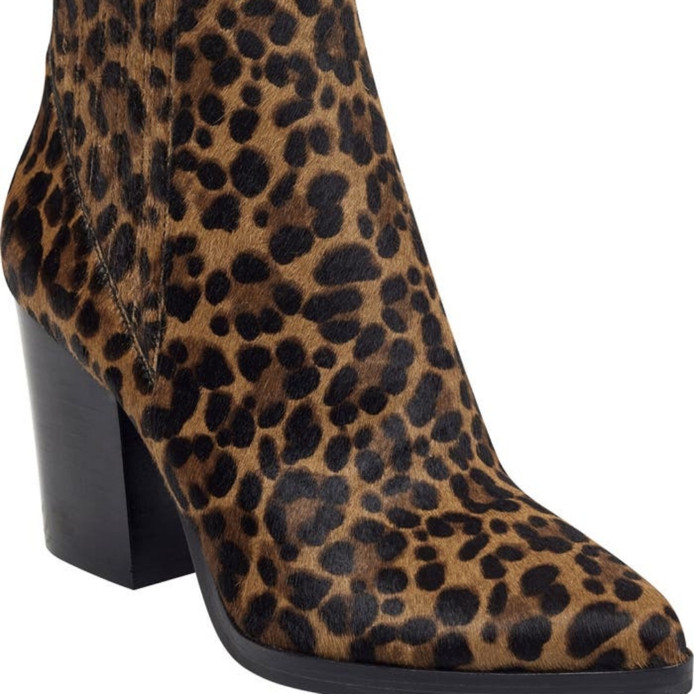 Marc Fisher LTD Alva ankle BOOTIES chunky block heel in leopard print